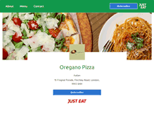 Tablet Screenshot of oregano-pizza.co.uk